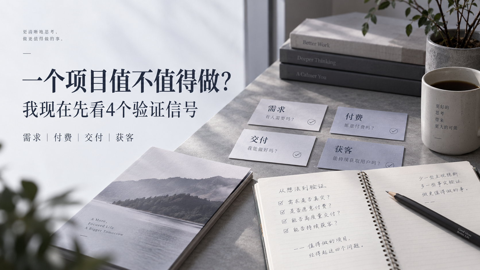 一个项目值不值得做的4个验证信号：需求、付费、交付和获客