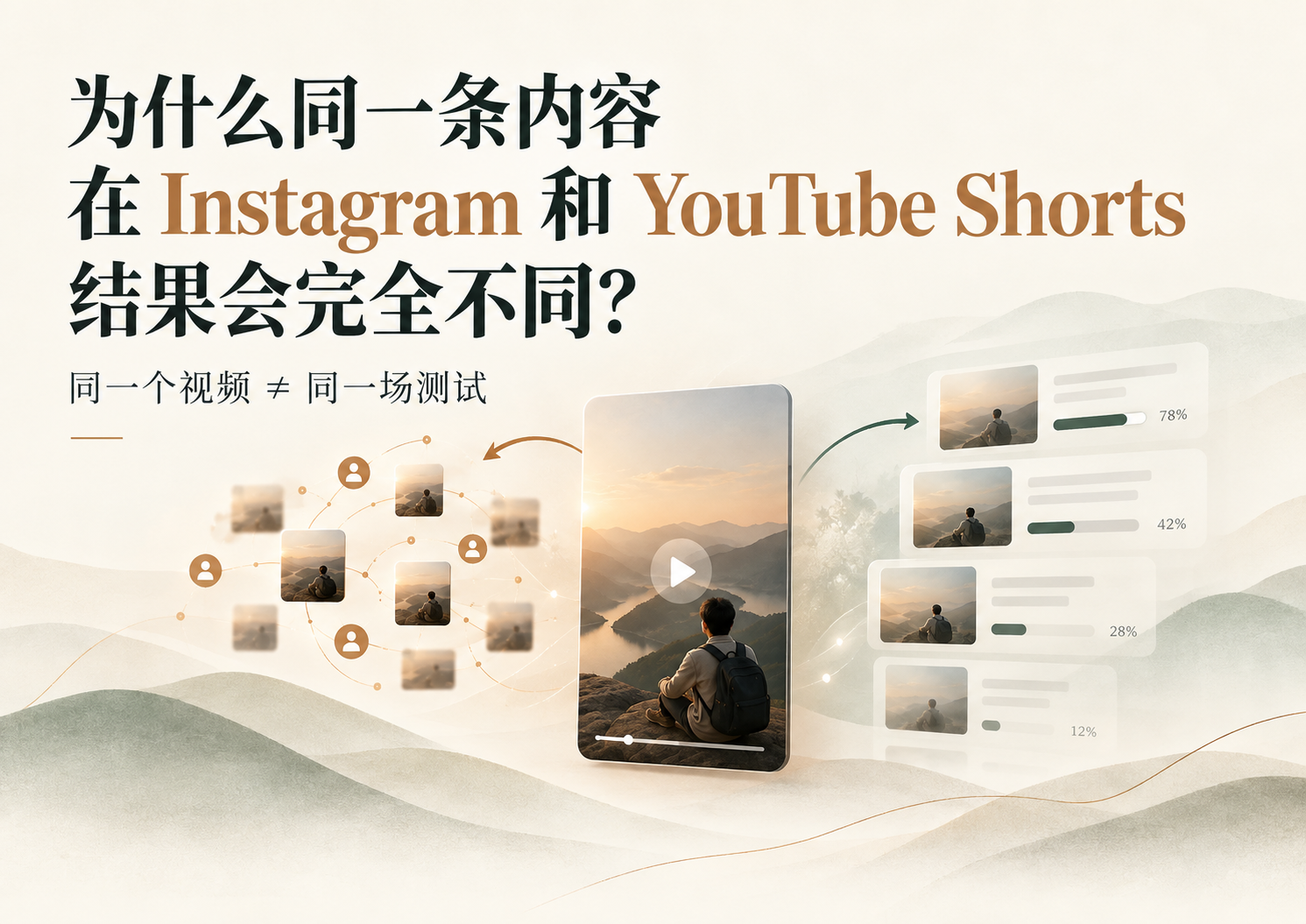 同一条短视频在Instagram Reels和YouTube Shorts表现不同