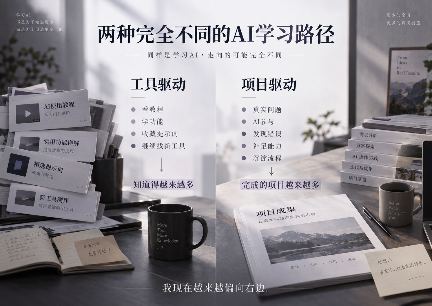 学习AI工具与通过真实项目学习AI的两种路径对比
