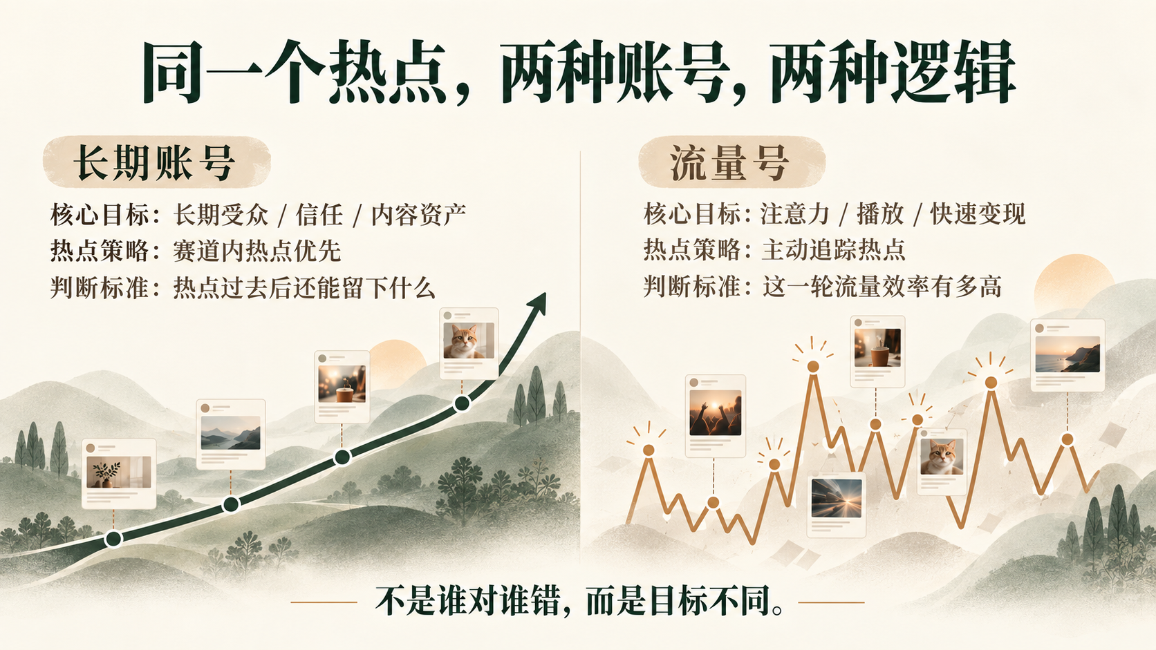 长期账号与流量号热点策略区别